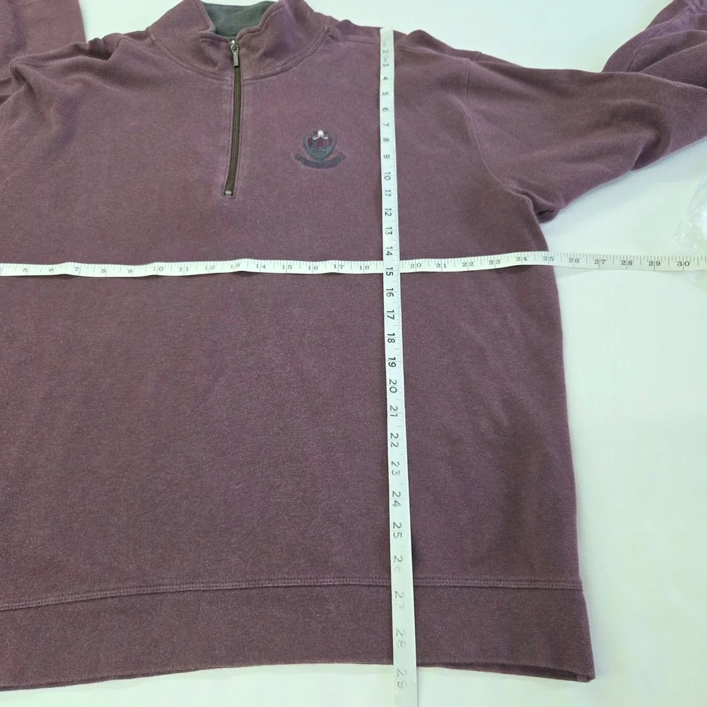 Page & Tuttle Quarter-Zip Pullover Mens XL Burgundy Silver Bay Golf‎ Club Cotton